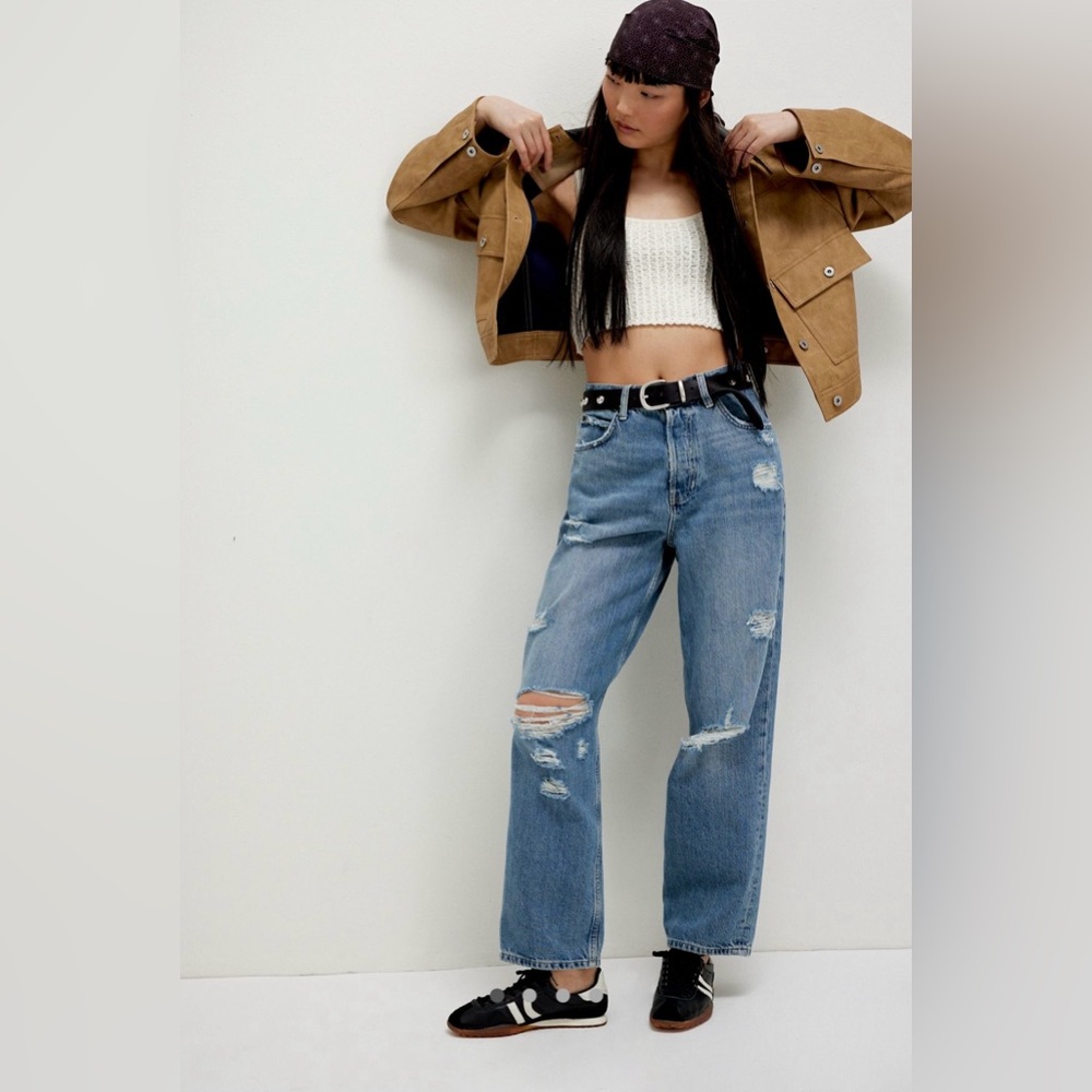 We The Free| Distressed Raw Hem Straight Leg Jeans
